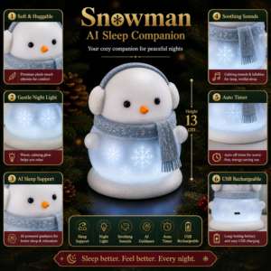 XDT Poupée en peluche intelligente AI Bonhomme de neige multi-positions en ABS, avec fonctions de lancer, de couchage, de câlin et de ronflement, intégrant le support ChatGPT, OEM ODM 51 99cm - Product Image 2