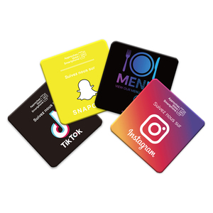 Plaque NFC PVC imperméable jaune carrée 13,56 MHz, plaques époxy Facebook Instagram, autocollant NFC - Product Image 2