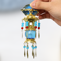 Aimant de réfrigérateur populaire de style chinois, lanterne bleue, un souvenir de voyage parfait et une décoration élégante pour la maison