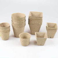 RUNWELL Pots de pépinière jetables en pulpe de bagasse de canne à sucre recyclée et biodégradable, résistants aux UV