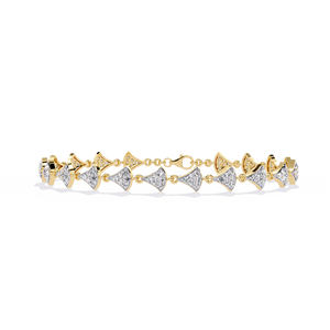 Calidad brillante superior y forma redonda 10K a 18K Oro sólido Pulsera de diamantes cultivados en laboratorio Cuatro puntas disponibles en tamaños personalizados - Product Image 6