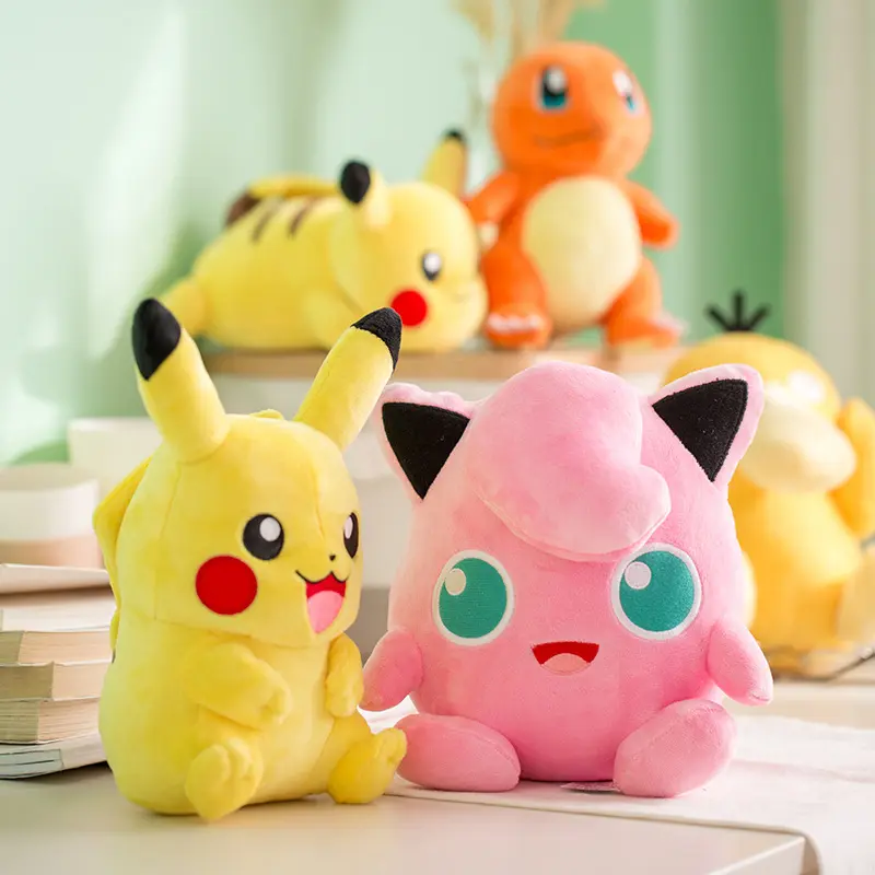 Lindo Pikachu Mew Lucario Eevee Charmander Mewtwo mascota muñecos de peluche Animal de peluche dibujos animados monstruo de bolsillo regalos de cumpleaños