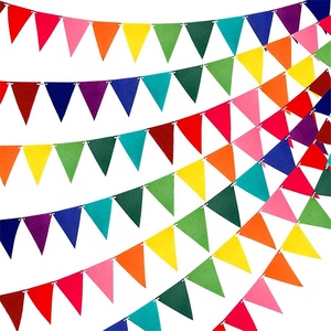 <span class=keywords><strong>Guirlande</strong></span> de fête <span class=keywords><strong>multicolore</strong></span> en tissu feutré arc-en-ciel, bannières pour fête d'anniversaire, décoration de classe - Product Image 1