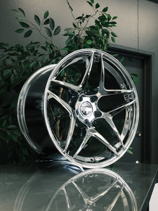 Jantes RCSR Kansei Astro Triple Chrom pour voiture de tourisme, 18-19 pouces, PCD 112 mm, en alliage d'aluminium forgé, finition brossée, multi-branches, neuves - Product Image 2