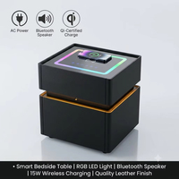 Современная умная прикроватная тумбочка с беспроводной зарядкой, Bluetooth-колонкой, кодовым замком, LED-подсветкой и несколькими USB-портами