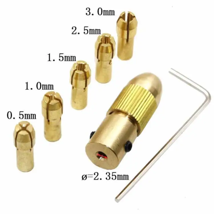 7 шт./лот 0,5-3 мм Маленькая Электрическая дрель Цанга Зажим микро спиральный сверлильный инструмент медный патрон