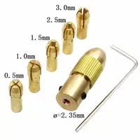 Broca elétrica pequena de 7, pçs/lote, 0.5-3mm, braçadeira micro broca, ferramenta de cobre, mandril