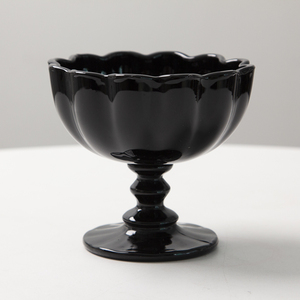 Tazón Redondo para Ensaladas, Frutas y Aperitivos, Tazón de Vidrio de Color Negro Sólido de Aspecto Elegante - Product Image 4