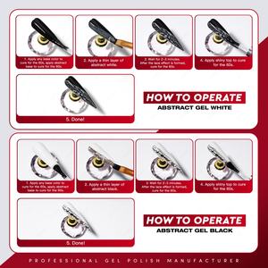 JTING Nouvelle Tendance Gel de Base Transparent Effet Dentelle Noir/Blanc Gel Abstrait pour Ongles Gel UV/LED pour Nail Art Vente en Gros Vernis à Ongles Personnalisé - Product Image 4