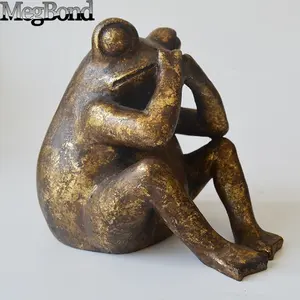 Polystone bronze sculpture frog bronze sculpture frog frog table decoration