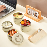 Boîte à lunch isotherme en acier inoxydable 304, style japonais, double couvercle, compatible micro-ondes, chauffable, pour étudiants et employés de bureau