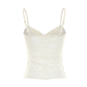Viviblook C26TP194 Chaleco de Verano para Mujer, Nuevo, Color Sólido, Encaje Transparente, Diseño de Parches, Sexy, Top con Tirantes para Damas - Product Image 5
