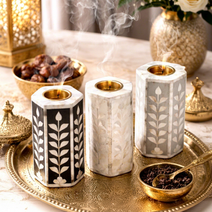 Brûleur d'encens arabe de luxe en nacre, fait main, Bakhoor Mubkhar, support de parfum d'intérieur écologique personnalisé, Ramadan et cadeau - Product Image 1