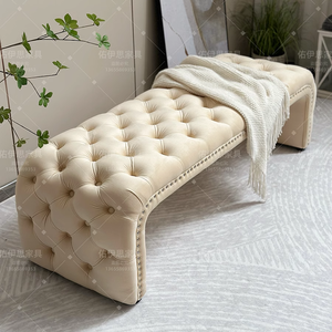 Banco <span class=keywords><strong>de</strong></span> <span class=keywords><strong>Pie</strong></span> <span class=keywords><strong>de</strong></span> <span class=keywords><strong>Cama</strong></span> Estilo Vintage Francés Yicheng Beauty, Otomana Larga, Reposapiés, Silla <span class=keywords><strong>de</strong></span> Espera, Sofá a Precio Económico - Product Image 4