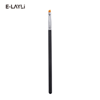 Kualitas Premium e-layli tipis miring datar halus siku oranye Eyeliner alis Make Up kuas Vegan bulu mata Liner kuas rias
