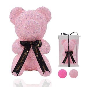 Figura de Oso de Peluche con Cristales Rosados, Regalo de San Valentín, Regalo Sorpresa de <span class=keywords><strong>Aniversario</strong></span> - Product Image 1