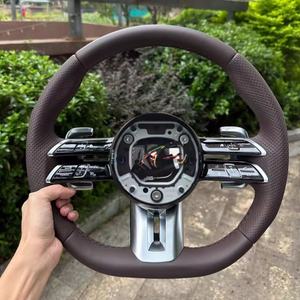 Volante de Cuero para <span class=keywords><strong>Mercedes</strong></span> <span class=keywords><strong>Benz</strong></span> W204 W205 W213 W219 W222 A45 E63 Gle Gls Amg Gt C63 E63 S63 G63 - Product Image 4