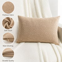 Housse de coussin rectangulaire en toile de jute et lin massif 30*50cm avec fermeture éclair pour canapé-lit ou banc