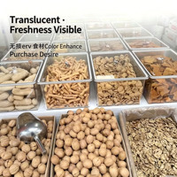 Conteneurs de présentation en acrylique transparent pour bonbons et aliments en vrac, grands bacs de stockage en lucite pour bonbons et céréales, vente en gros