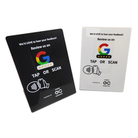 Carte intelligente sans contact NFC RFID Google Review en acrylique avec code QR NTAG213, étanche, ISO 14443A, pour les réseaux sociaux et les adhésions
