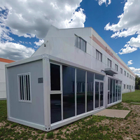 Maison de conteneur à deux étages de marque privée personnalisée petite maison préfabriquée préfabriquée préfabriquée pour une application d'hôtel prête à expédier en acier