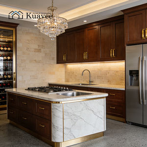 Mueble de Vino <span class=keywords><strong>para</strong></span> Decoración de Interiores de Villas, Diseño Antiincrustante, Encimera de Mármol Tipo Isla, Gabinetes de Cocina con Múltiples Cajones - Product Image 1