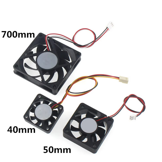 12V  Small Cooling Fan Computer Cooler PC Black Heat Sink Cooler Fans 40*40mm 50*50mm 70*70mm