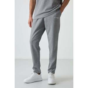Conjunto Deportivo para Hombre en Algodón Gris Melange, Grueso, Suave, Texturizado, Corte Holgado, Bordado - 85252 - Gb melange/gb melange - Product Image 6