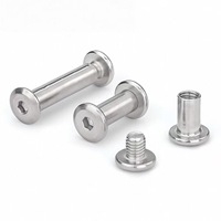Vis de connexion pour meubles en acier inoxydable 304 à tête plate ronde hexagonale et jeu de vis de verrouillage avec écrou à barillet et bride