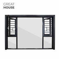 Fenêtres à battants en aluminium à double vitrage personnalisables avec moustiquaire, design professionnel