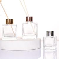 Vente en gros de bouteille de diffuseur de roseau en verre vide rond clair noir mat de luxe 100ml 200ml 250ml