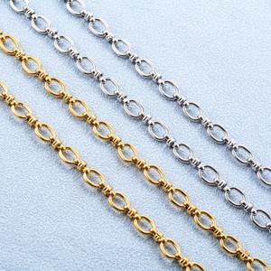 Collier punk en acier inoxydable de 6,5 mm, maillons épais, grand nœud ovale, <span class=keywords><strong>chaîne</strong></span> pour femmes et hommes, plaqué <span class=keywords><strong>or</strong></span>, collier ras du cou, bijoux en métal - Product Image 2