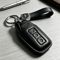 Housse de protection en cuir pour clé Audi avec porte-clés, compatible avec les clés intelligentes Audi A4, Q7, Q5, A5, SQ5, S5