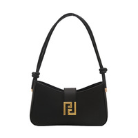 Sac bandoulière minimaliste de style français pour femme, forme carrée avec fermeture éclair, doublure en polyester – Sac à main élégant et polyvalent pour le quotidien