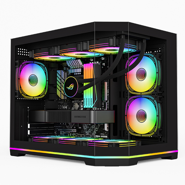 AntarcChill Wholesale Tempered Glass Full View Fish Tank Modern MicroATX ITX Cpu Pc case Glass Cabinet Atx Gaming Pc case