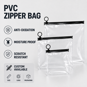 Custom PVC Matte Zipper <b>Bags</b> for Cosmetics, Transparent Storage <b>Bags</b>, Customizable <b>Document</b> and Accessory Self-Sealing Packaging - Product Image 1