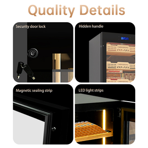 Humidor Eléctrico para Cigarros de 163L, Refrigerador para Cigarros de Madera de Cedro Español, Control de Temperatura y Humedad Constantes, para el Hogar - Product Image 6