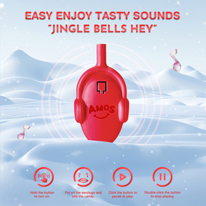 Amos ミュージック ロリポップ キャンディー、歌う ロリポップ トイ シュガーフリー、ユニークな クリスマス キャンディー、個別包装 ストロベリー味 - Product Image 5