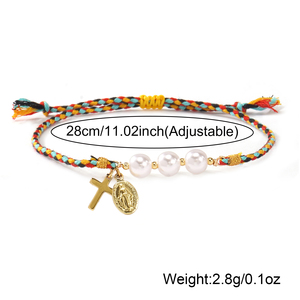 Braccialetti intrecciati religiosi Go2boho con perle e ciondoli, set di gioielli cristiani spirituali <span class=keywords><strong>per</strong></span> donna, accessori protettivi della fede - Product Image 6