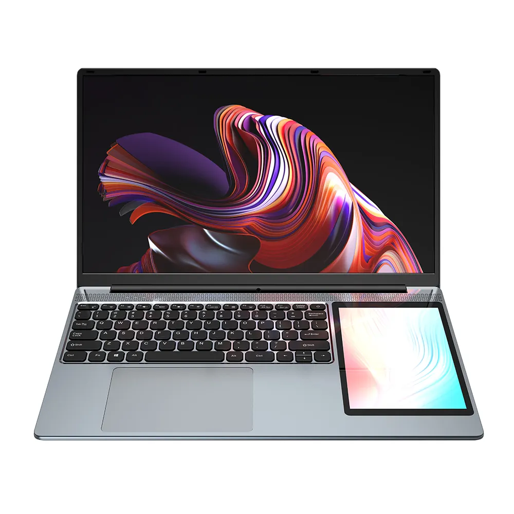 15.6 per Laptop a doppio schermo da lavoro ''+ 7'' Touch Screen ontano lago-N N100 16GB RAM Wins11 Pro Computer portatile