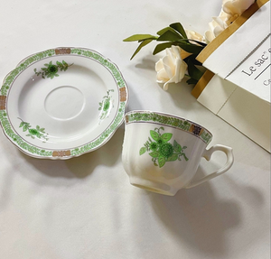 Best-selling European Classic Green Flower Ceramic Plates and <b>Dinnerware</b> Set - Product Image 6