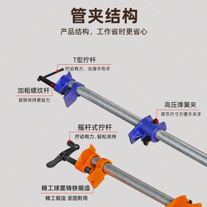 Colliers de serrage rapides pour tuyaux 3/4 po en acier pour la menuiserie et la travail du bois - Product Image 2