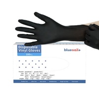 100 pièces/boîte gants médicaux en vinyle examen de santé dentiste soins aux personnes âgées noir jetable sans poudre 4mil gants en PVC pour soins dentaires