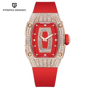 PAGANI DESIGN YS013 orologi da donna al quarzo blu Silicone cinturino moda diamanti di lusso da donna orologio regalo - Product Image 1