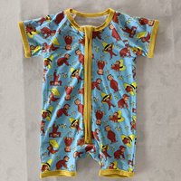 Combinaison bébé en bambou avec fermeture éclair bidirectionnelle |   Combinaison courte à manches courtes pour l'été |   Combinaison de nuit pour nouveau-né indispensable RST