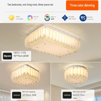 Plafonnier en cristal style plume, spectre complet, protection oculaire LED, lampe de luxe pour salon, chambre à coucher, bureau