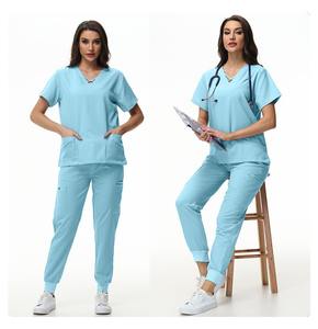 Offre Spéciale – Tenues Médicales <span class=keywords><strong>Anti</strong></span>-rides Lavables en Tissu Doux pour Femmes – Ensembles de Blouses et Pantalons de Jogging pour Infirmières – Uniformes d'Hôpital - Product Image 4