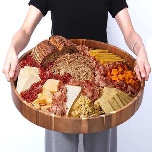 Caja de Almacenamiento de Alimentos, Bandeja Giratoria de Madera Maciza para Condimentos, Plato Giratorio de Cocina de Madera - Product Image 1
