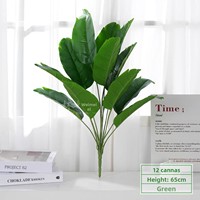 Daun Buatan Palem Travelers Palem Lady Monstera Tanaman Sutra Hijauan Kecil Rumput Pengisi Satu Bundel Bunga Palsu Tanaman Luar Ruangan