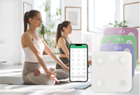 Balance connectée intelligente de haute qualité pour la maison, avec application gratuite, mesure de la graisse corporelle, IMC, balance de graisse corporelle très précise